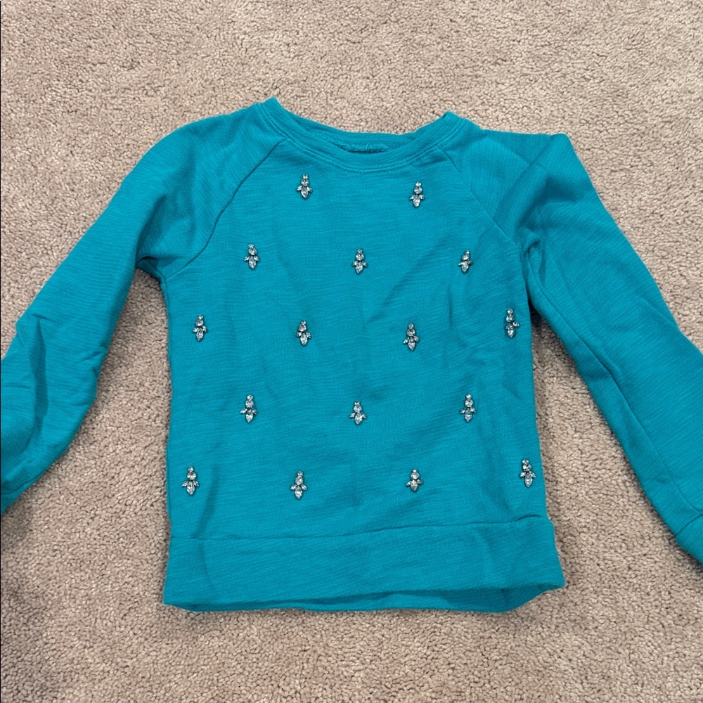 Teal Kids Shirt with Embellishments